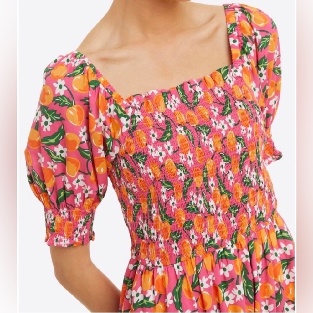 Draper James orange blossom short sleeve mini dress